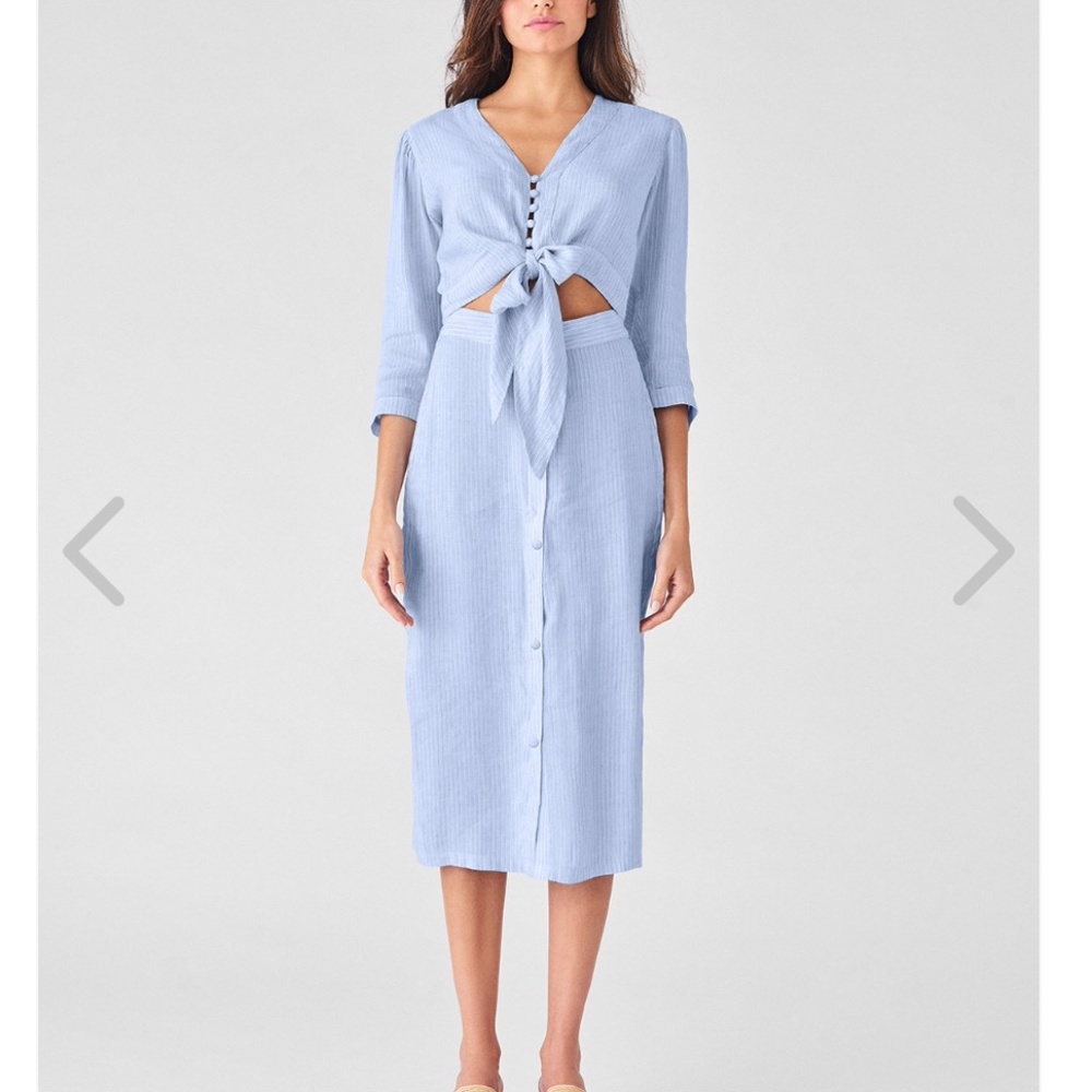 DL1961 High St Skirt | Blue Stripe